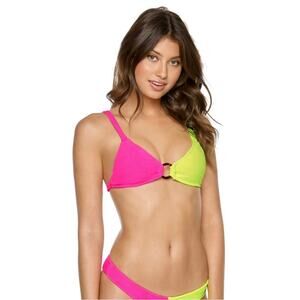 NWT Pilyq Pineapple Reef Two Tone Ring Triangle Swim Top